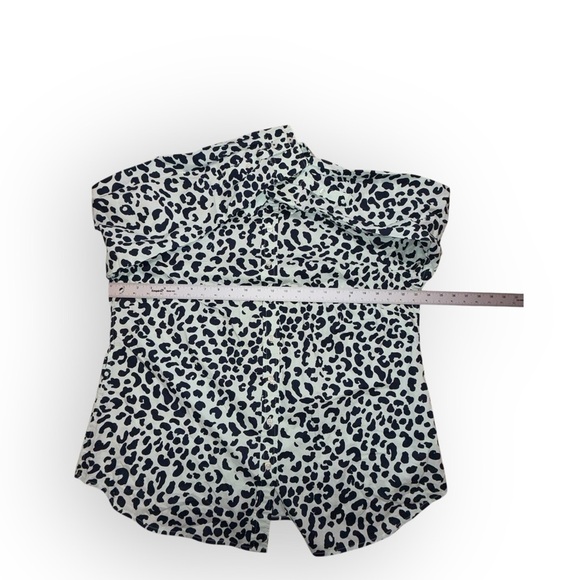 TALBOTS CLASSIC COTTON SHIRT - GRAPHIC CHEETAH Willow Green/Navy Plus 1X - Picture 7 of 12